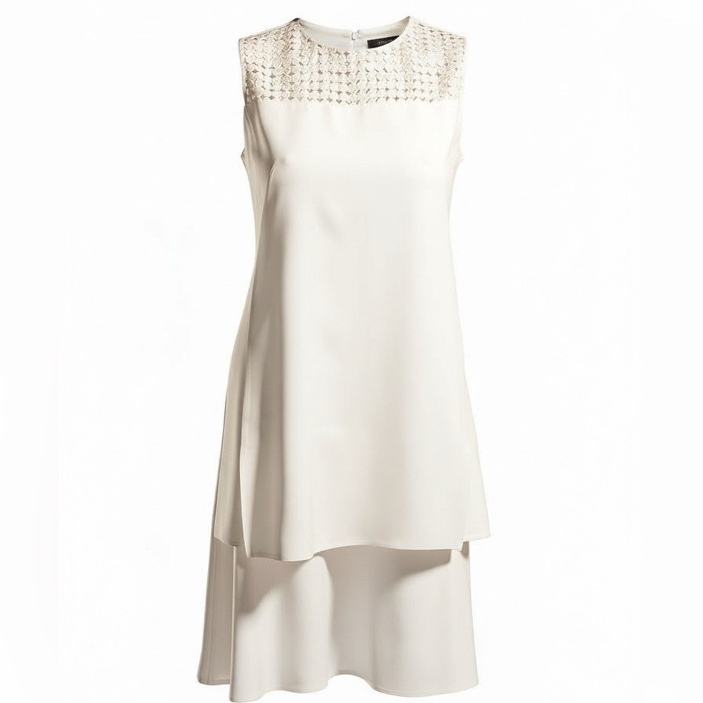 AKRIS Punto White Embroidered Dress NWOT Size 4 - Picture 2 of 16